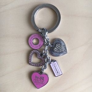Vintage pink Coach keychain